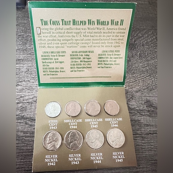 WWII Obsolete Penny & Nickel War Time Coins - Picture 6 of 6